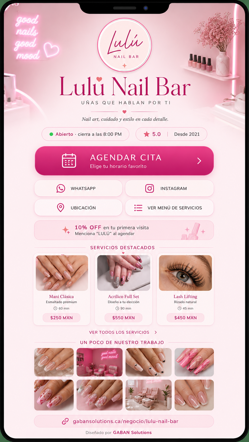 Mockup tarjeta digital belleza variante 3