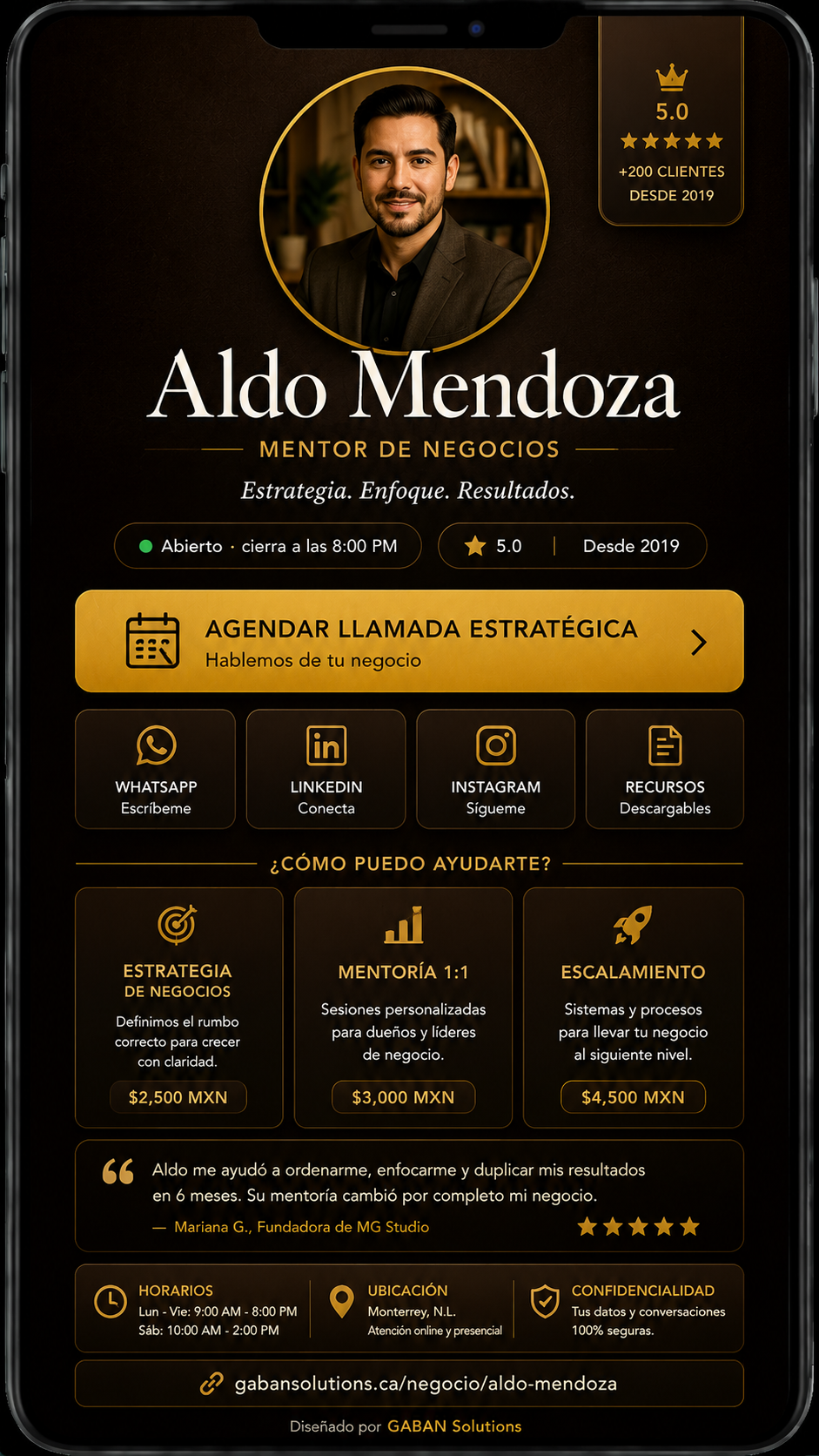 Mockup tarjeta digital profesional variante 3